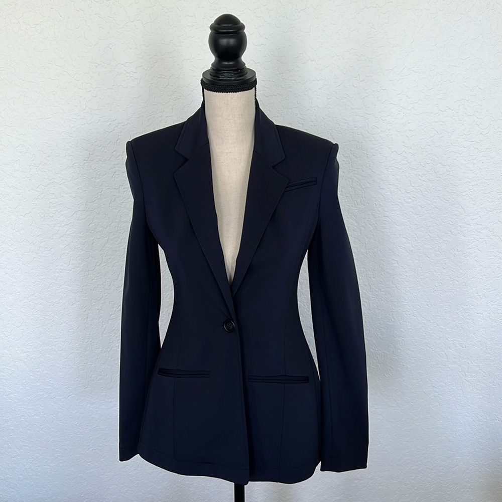 Altuzarra Navy Blazer Jacket in Size 38 FR New with Tags from Barneys